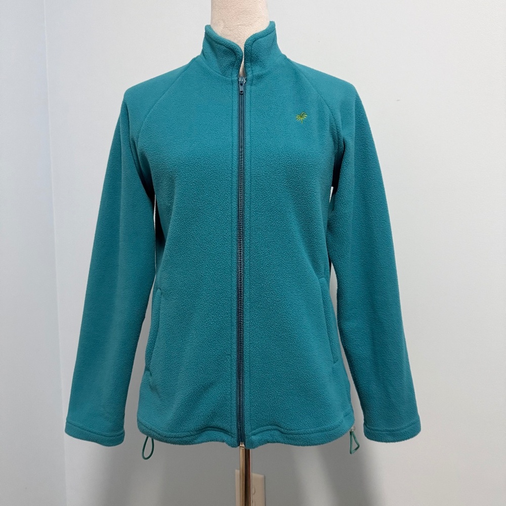 Lilly Pulitzer Mock Neck Full Zip Blue Fleece‎ Jacket Size S